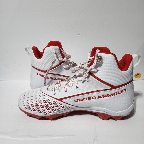 New Under Armour Hammer MC White Red Football Cleats Size 13 3022836-103 RARE - Picture 5 of 7
